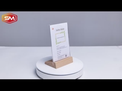 T hình dạng Acrylic Sign Holder với đáy gỗ bevel