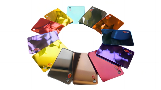 Chuyên nghiệp 0.6mm-6mm 100% Virgin Golden Plexiglass Mirror Acrylic Sheet