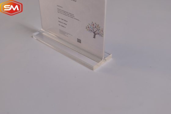Quảng cáo khung hình ảnh hình T Acrylic Sign Holder Display Stand cho bàn Double Panel