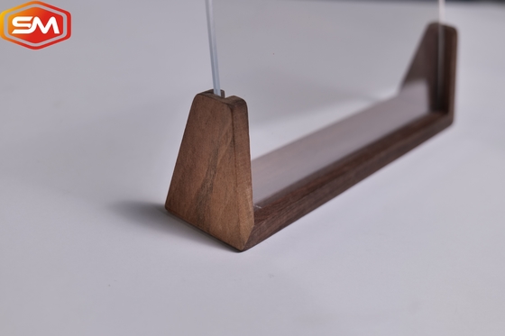 Tự nhiên tùy chỉnh hai tấm gỗ hình U Acrylic khung hình ảnh với nền gỗ Walnut Beech