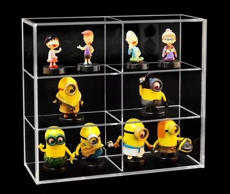 Kích thước và logo tùy chỉnh Hình ảnh Acrylic trong suốt Hộp trưng bày cho đồ sưu tập Case chống bụi