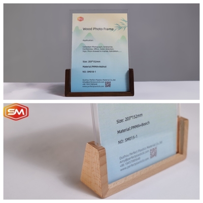 3X3.5 inch đa kích thước hình U khung ảnh acrylic với nền gỗ
