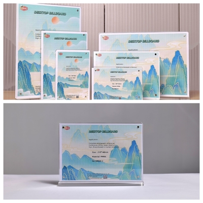Nhựa 8.5x11 5x7 hình T Magnetic Acrylic Sign Holder cho bàn