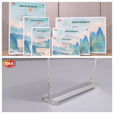 Fast Shipping Round Corner A4 Paper Menu T Shape Acrylic Sign Holder với kích thước tùy chỉnh