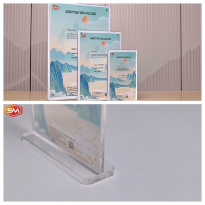 Quanh 2,5mm hình T Acrylic Sign Holder với Magnetic Display Stand