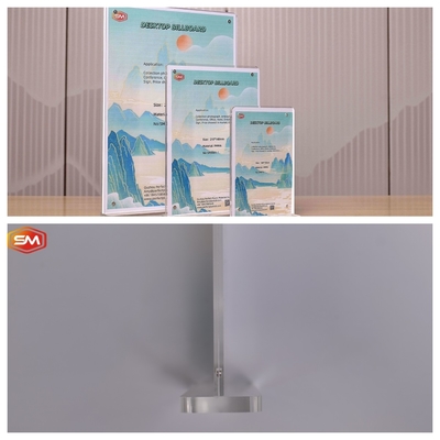 T hình dạng Acrylic Sign Holder 8.5 * 11 Hiển thị đứng hai bên