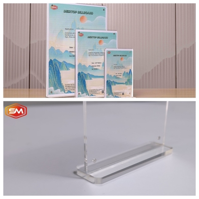 Hình dạng hình T hai mặt Acrylic Sign Holder Ads Flyer Display