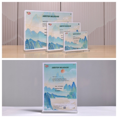 Tùy chỉnh kích thước hình dạng T hai mặt rõ ràng Acrylic Sign Holder
